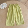 thumbnail image 2 of CAIVO Girls Summer Casual Pants Straight Leg Lightweight Toddler Baby Carrot Style Trousers Boho Solid Color Kids Bottoms, 2 of 4