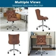 thumbnail image 5 of UBesGoo Armless Office Chair Suede Fabric Computer Task Chair Adjustable Swivel Vanity Chair with Ergonomic Backrests and Wheels for Conference and Home Brown & Sliver, 5 of 8
