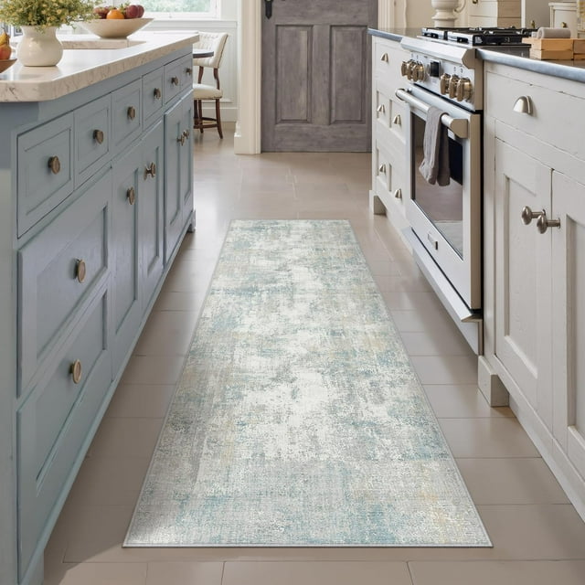 x Washable Area Rug for Living Room Bedroom Cream Neutral Carpet Low Pile Soft Thin Tapis Salon Abstract Modern Vacuumable Lightweight Large Throw Rug for Dining Room Kitchen