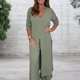 thumbnail image 1 of Conjuntos De Pantalones De 2 Piezas Conjunto de pantalones de 2 piezas para mujer, camisa informal con cuello en V, ropa diaria (verde S) Cgtredaw Para estrenar, 1 of 6