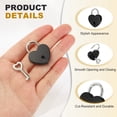 thumbnail image 3 of Uxcell Mini Heart Lock with Key, (1"x1.2", Black) (3 Pcs), Heart Shaped Padlock Metal Love Locks, Suit for - Lover Bridge/Anniversary/Diary Book/Handbag/Jewelry Box, 3 of 6