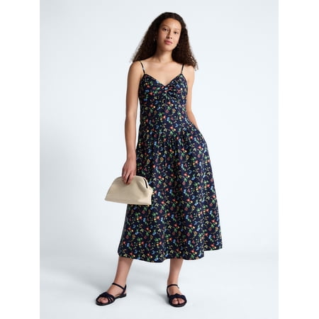 Free Assembly Women's Twist Front Sleeveless Maxi Dress with Drop Waist, Sizes XS-XXL