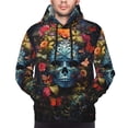 thumbnail image 2 of Bingfone Butterfly Flower Skull A Men's Drawstring Hoodie Long Sleeve Pocket Sweatshirts-Medium, 2 of 6