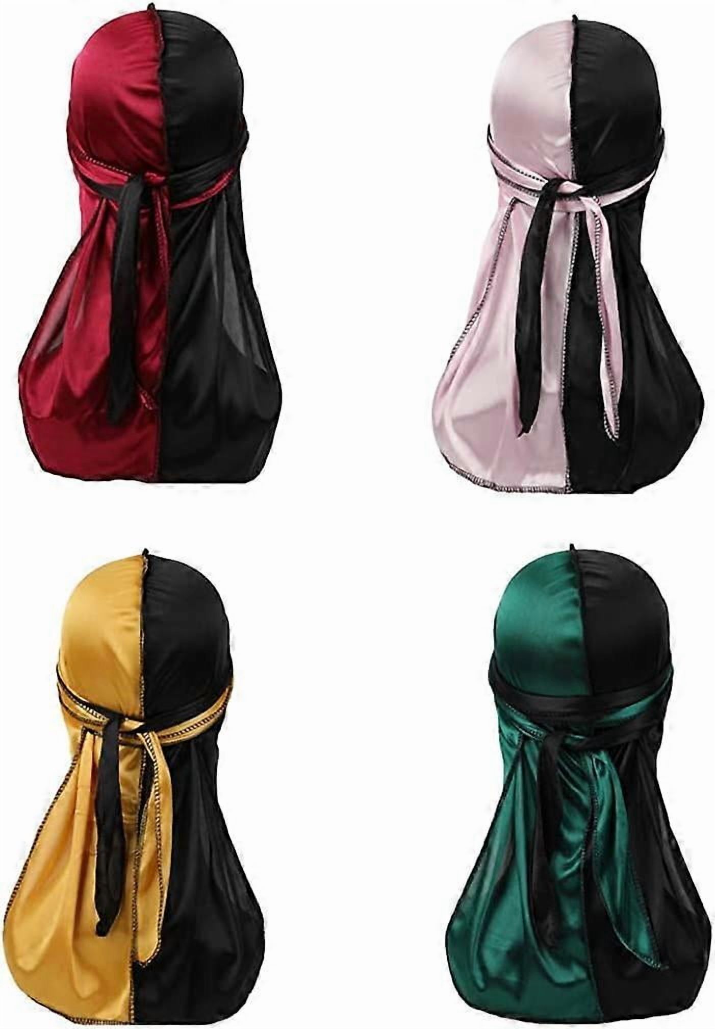 Two Tone Men Silky Durag Hip-hop Rapper Doo Rag,45 inch Long Tail,360 ...