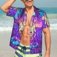 thumbnail image 7 of Kll Men'S Hawaiian Shirt Short Sleeve Button Down Beach Shirts-Elephant In Tribal Style, 7 of 7