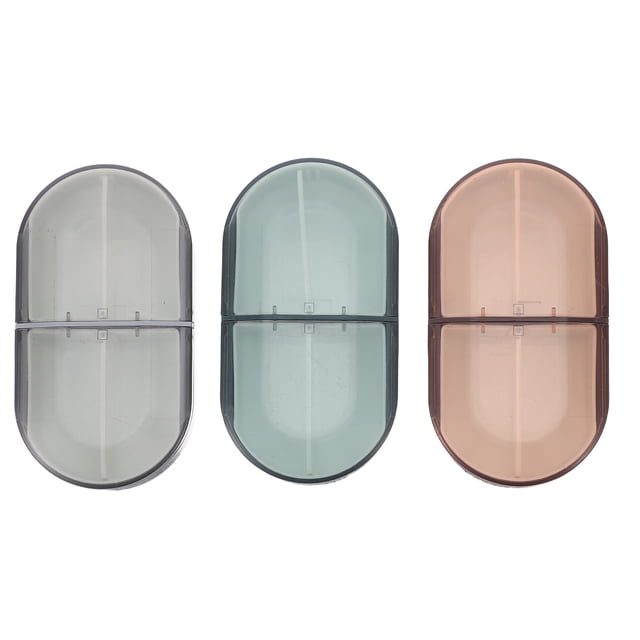 Pastillero portátil de 3 piezas: Pastillero semanal con 4 compartimentos, hermético y resistente a la humedad, ideal para viajes, de plástico para guardar pastillas a diario.