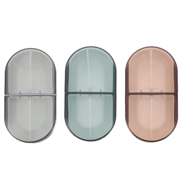 Pastillero portátil de 3 piezas: Pastillero semanal con 4 compartimentos, hermético y resistente a la humedad, ideal para viajes, de plástico para guardar pastillas a diario.