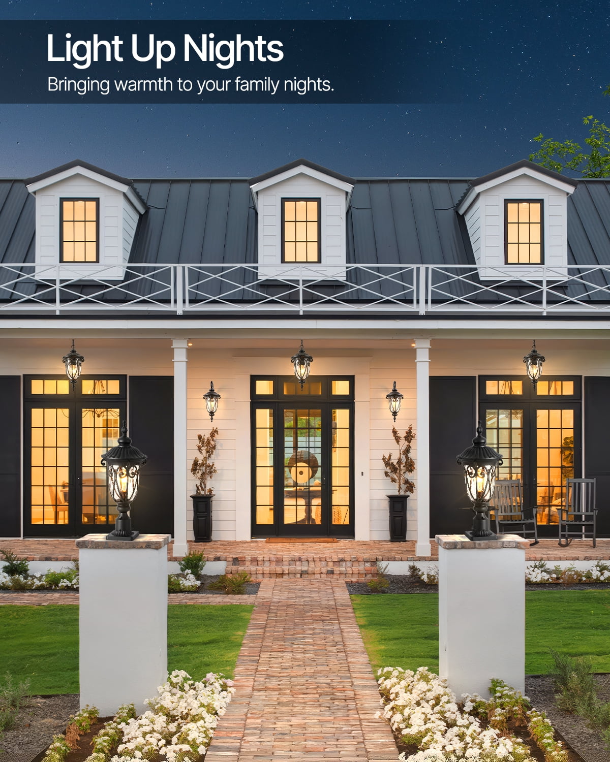 VIANIS 23.8" Large Outdoor Post Lights, Black Dusk to Dawn Outdoor Post Light, Waterproof Aluminum Retro Style Post Lights Outdoor with Glazed Bubble Glass for Driveway, Yard, Garden, 120V AC