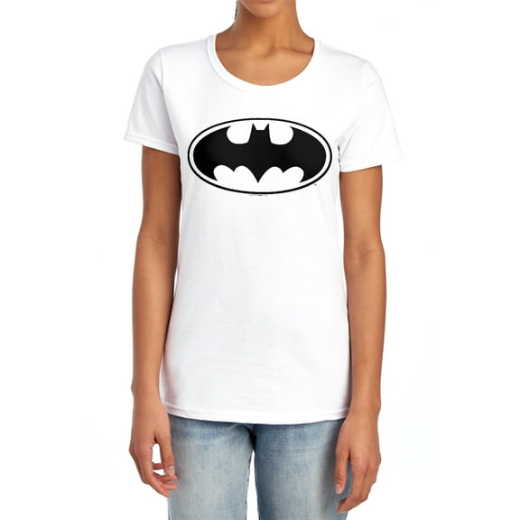 Batman Black Bat Women's T Shirt, White, Medium