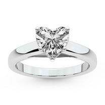 IGI Certified 3 Carat Heart Shape Lab Grown Diamond Engagement Ring | 14K White Gold | Allen Flat Band Solitaire Lab Diamond Ring | FG-VS3-VS2 Quality Friendly Diamonds