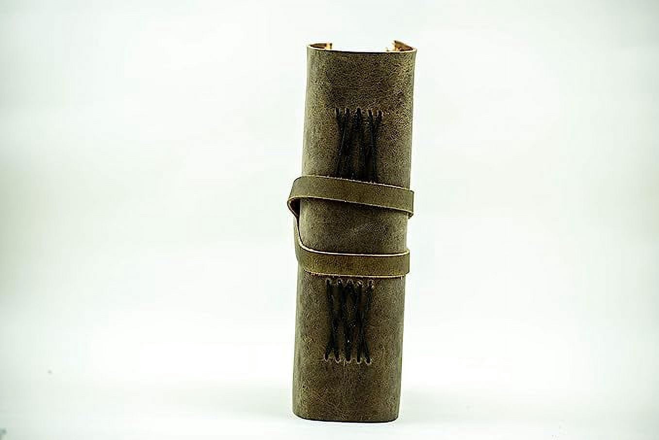 OVERDOSE Deckle Brown Leather Journal - Vintage Travel Journal for Men & Women Sketch Writing Diary Sketchbook Book of Shadows Handmade Vintage Deckle Edge Paper - 5 x 7 inches | 12 x 17 cm | A6