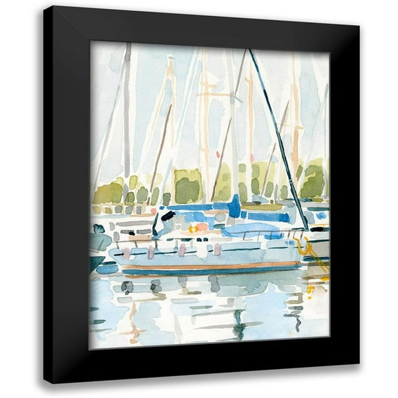 Caroline, Emma 12x14 Black Modern Framed Museum Art Print Titled - By the Bay II