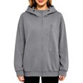 thumbnail image 3 of Levmjia Women's Hoodie Sweatshirt Asymmetric Zip Pocket Long Sleeve Casual Loose Fit Pullover with Drawstring for Fall Winter, 3 of 7