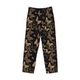 thumbnail image 4 of Xecao Modern Golden Butterfly Men's Straight Lounge Pajama Pants: The Ultimate in Comfortable Sleepwear, 4 of 9