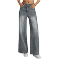 thumbnail image 2 of Zormilly Wide Leg Jeans for Women High Waisted Fall Baggy Denim Pants with Pockets Fashion Casual Straight Leg Jeans, S-2XL, 2 of 7
