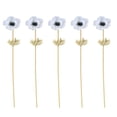 thumbnail image 2 of Naiovety 5 piezas de arreglo de flores de boda de seda de anémona artificial blanco Type2 NO2, 2 of 6