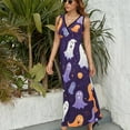 thumbnail image 3 of Halloween Ghosts Horror Pumpkin Pattern Design Sleeveless Dress Summer Clothes for Women Women's Clothing 2025, 3 of 7