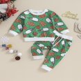 thumbnail image 2 of Toddler Boys Girls Christmas Outfits Print Sweatshirts Pants Set, 2 of 9