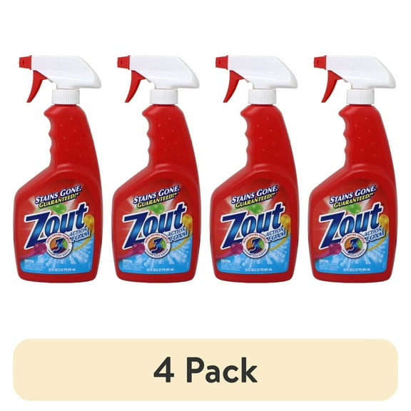 (4 pack) Zout Laundry Stain Remover, Foam Action, Triple Enzyme, 22 oz.