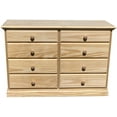 thumbnail image 3 of Commode en Bois 8 Tiroirs Pin Massif Non Fini Grand Commode Entièrement Assemblée, 3 of 5