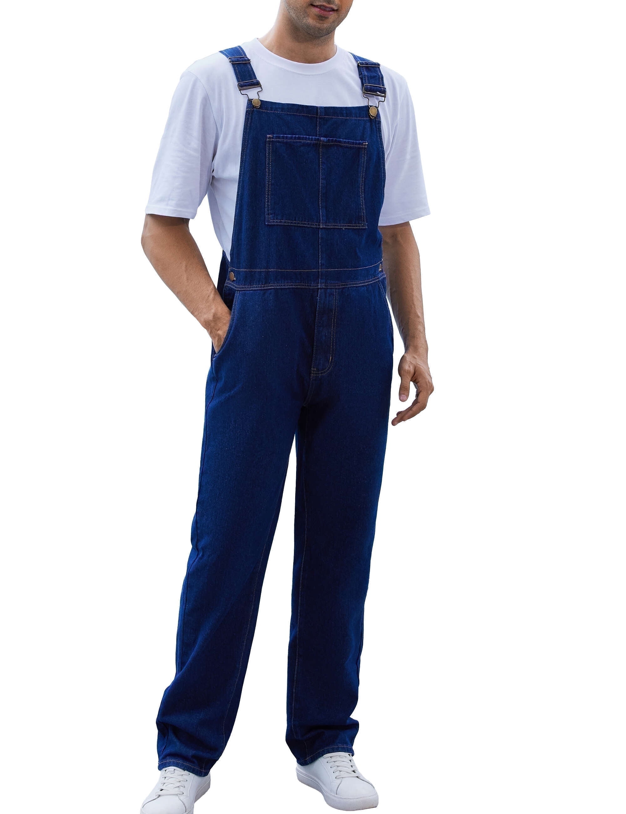 Aimik Hanes Mens Adjustable Strap Bib Denim Overalls Pants Big and  display picture 1