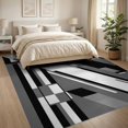 thumbnail image 3 of ODIKA 8'x10' Black White Modern Abstract Geometric Washable Area Rug Contemporary Angular Composition with Layered for Living Room, Under Sectional, Family , Durable, Non-Slip, 3 of 7