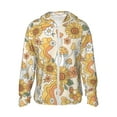 thumbnail image 1 of KLL Sweat à Capuche Extérieur Protection Solaire UPF 50+ pour Hommes et Femmes Imprimé Fleurs Hippie Manches Longues Pêche Randonnée Performance-Moyen, 1 of 7