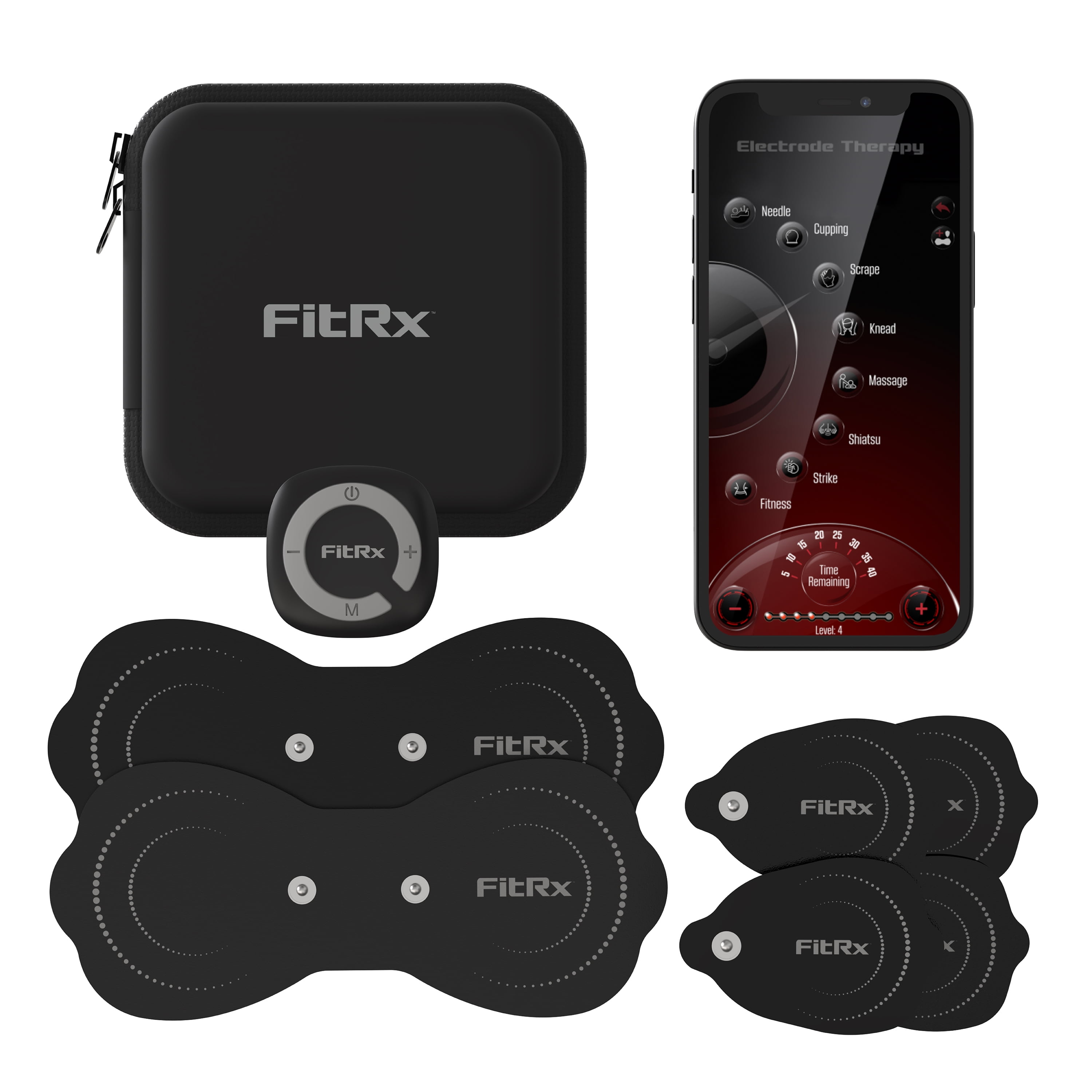 FitRx Electrode Wireless Massager - Rechargeable TENS Unit Muscle ...