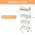 thumbnail image 2 of 4 Tier Rolling Utility Cart with Drawer,REBECAT Utility Cart Made of Multifunctional Storage Organizer Tool for Kitchen,Bathroom,Living Room,Office(Gray), 2 of 6