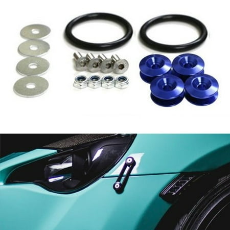 Mitsubishi Fiberglass Fender - iJDMTOY Blue Quick Release Fasteners For Car Bumper Trunk Fender Hatch Fits Acura Audi BMW Honda Hyundai Infiniti Jeep Lexus Mercedes-Benz Mitsubishi Nissan Porsche Scion Subaru Toyota Volkswagen
