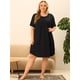 thumbnail image 3 of Camisón de talgrande pamujer, rode dormir de mancorta, vestido de dormir con cuello redondo, rode dormir Negro 3XL, 3 of 6