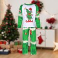 thumbnail image 1 of Pijamas Navideñas Traje de pantalón largo verde con estampado de dibujos animados de estilo navideño familiar Ygjytge Verde*niño 8-9 años para Unisex, 1 of 9