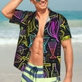 thumbnail image 7 of Susaid Neon Bar Drinks Print Hawaiian Shirts for Men Women,Hawaiian Summer Short-Sleeve Casual Relaxed-Fit Button-Down,Small, 7 of 7