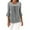 Gray-Shirts, variant on Womens Shiny Mesh Round Neck Tops Trendy Solid 3/4 Petal Sleeve Tops Party Casual Breathable Shirts