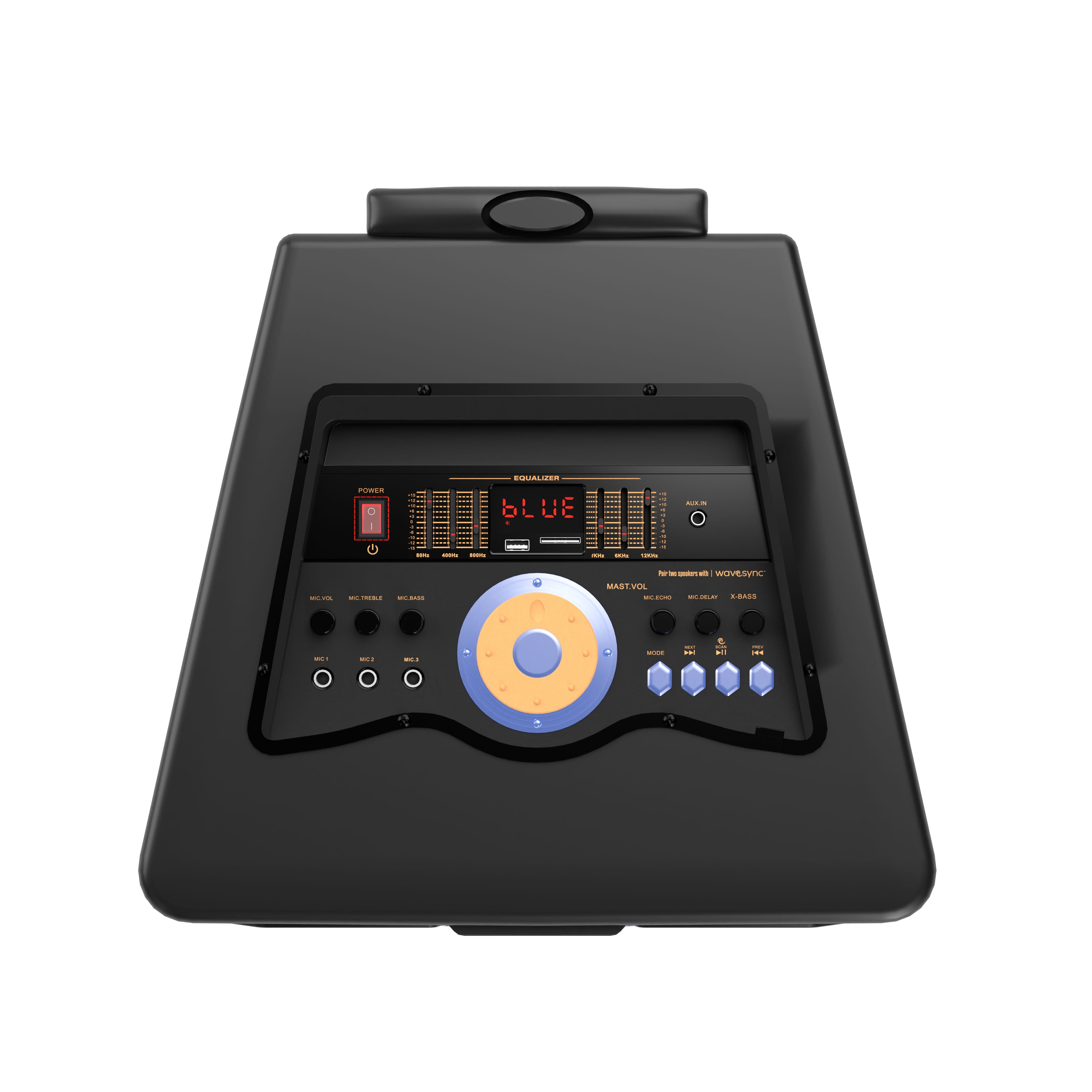 Dolphin SP155BT Party Station 7000 Watt Standing All Purpose Portable Bluetooth Speaker with Dual 15 inch Woofers and Sound Activated Blue LED Lights