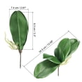 thumbnail image 2 of Uxcell 3.3 inch Faux Orchid Leaves Real Touch 5 Petals Artificial Phalaenopsis Leaf Green Plant Stem 4 Pack Green, 2 of 7