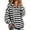 A Black, variant on Casual Striped Hooded Sweatshirt for Women, V-Neck Drawstring, Loose Oversized, Lazy Style, Long Sleeved Outerwear Black S