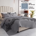 thumbnail image 4 of King Quilt Set Gray - Soft Lightweight Summer Quilts, All Season Bedspread (1 Quilt, 2 Shams), 4 of 9