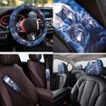 thumbnail image 3 of XYZCANDO Wolves Moon 14 Pieces Auto Seat Covers Full Set Steering Wheel Cover Auto Center Console Armrest Pad Seat Belt Covers Headrest Covers Cup Coasters for Most Cars SUVs Sedans, 3 of 7