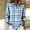 Blue2, variant on NominalSnug Womens Shirts Button down Long Sleeve Plaid Shirt Lightweight Business Casual Blouse Top