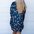 thumbnail image 4 of Floleo Clearance Fall Clothes For Women Fashion Woman Long Sleeve T-Shirt Autumn Open Front Christmas Cardigan Loose Outerwear Printing Blouse Coat Tops Blue, 4 of 6