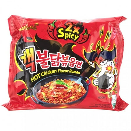Samyang Spicy Hot Chicken Ramen Stir-Fried Noodles 2 X Spicy 4.93 Oz. (Pack of