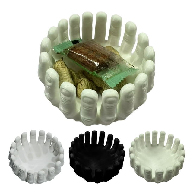 Musbetu Gothic Halloween Skeleton Hands Candy Bowl Stand Lightweight Compact Storage Container Desktop Decor