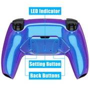 eXtremeRate Chameleon Purple Blue Remap Kit Upgrade Board Back Shell 4 Buttons for PS5 Controller BDM 010/020