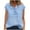 Blue, variant on JSheng Womens Casual Shirts Women's V-neck Button Short Sleeved Shirt New Solid Color Cotton And Linen Tops