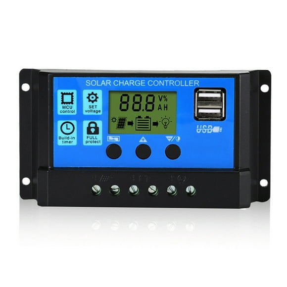 12/24V Solar Charge Controller with Dual USB Port and LCD Display for Domestic Commercial Industrial Applications