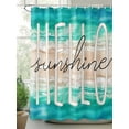 thumbnail image 2 of Hello Sunshine Shower Curtain, Coastal Beach Ocean Bathroom Decor Curtains Set with Hooks, Aqua Brown Waterproof Fabric Home Accessories， 72 X 72 Inch Long, 2 of 6
