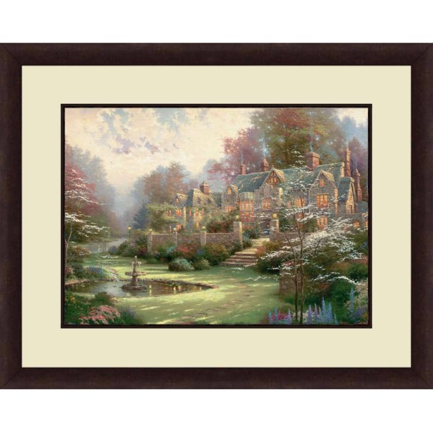 Thomas Kinkade,Gardens Beyond Spring Gate, 20x16 Decorative Wall Art