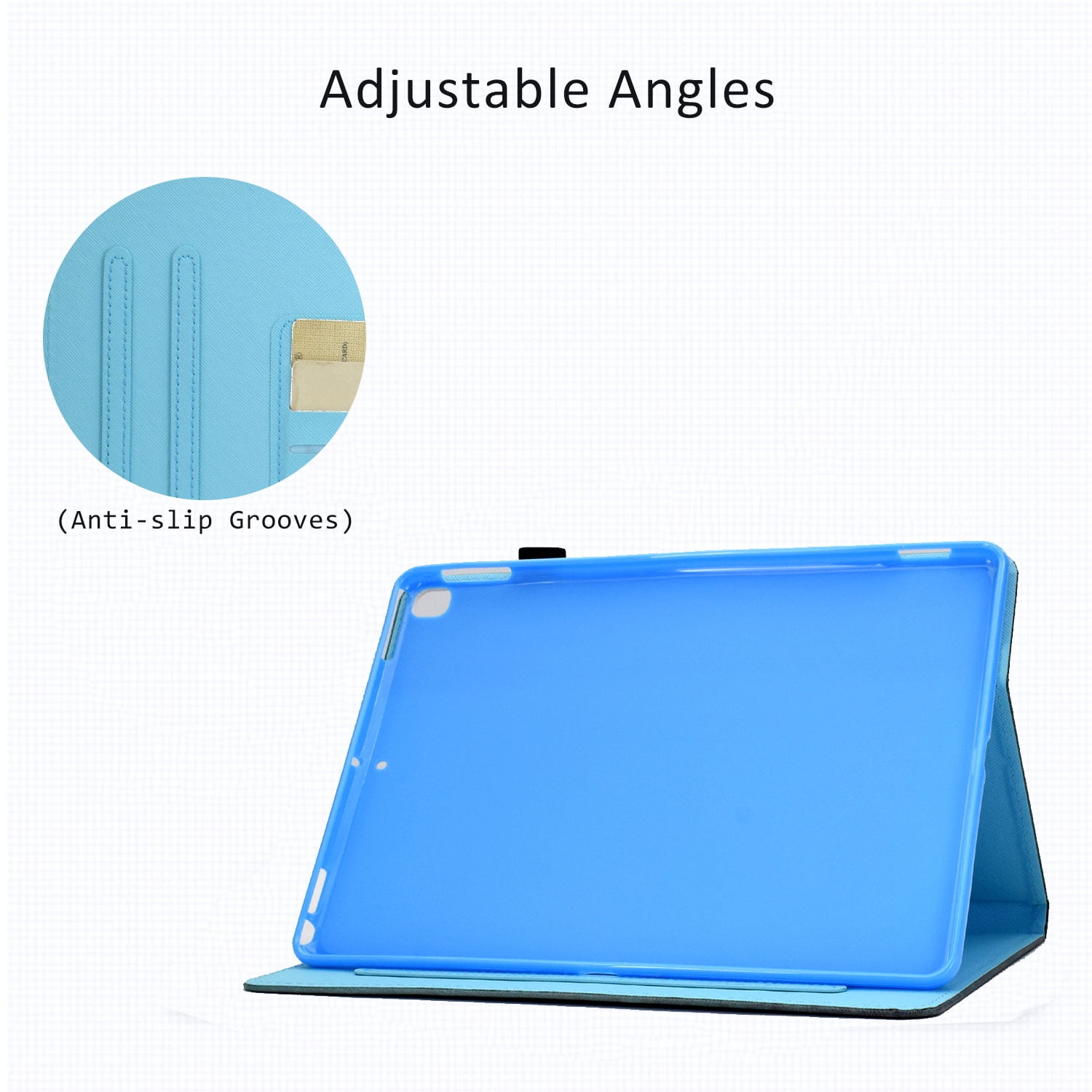 Allytech iPad 10.2" Case Cover with Pencil Holder, PU Leather Slim Shell Flip Multi Angle Stand Auto Sleep Wake Shockproof Full Protection TPU Back Cover for Apple iPad 10.2" 2019, Summer