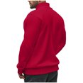 thumbnail image 6 of biudgviw Men's Quarter Zip Sweatshirt Warm Mock Neck Fleece Sweatshirts Soft Long Sleeve Solid Color Pullover Tops with Pockets, 6 of 7